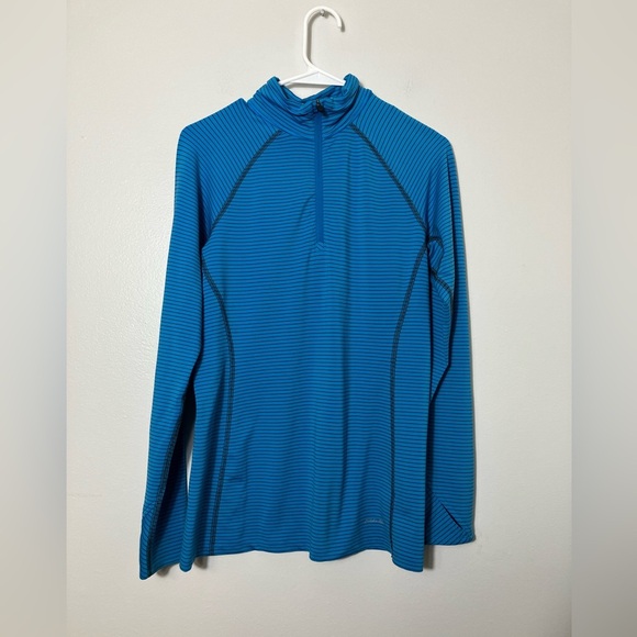 Eddie Bauer First Ascent Long Sleeve Hiking Top 1/4 Zip Blue Sz M Womens Outdoor - Picture 1 of 9